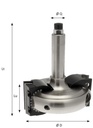 Mèche à profiler   à plaquettes HW   MULTIPENTE  Ø 106  LC. 50  LU. 50  LT. 117  Q 20  Z 2   Neutre  Rot. Droite 