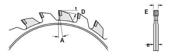 Inciseur conique Diamant Ø120 Ep.2.8-3.6 x 2.2 Z12+12 Dent.Plate (FZ) Positif d20 ( H4.0)