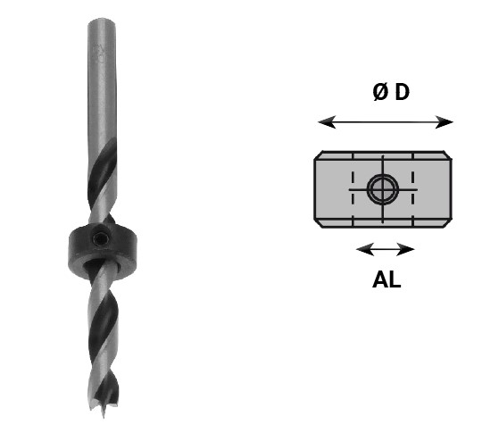 Butée de profondeur  Ø 16  d 3  LT. 10 