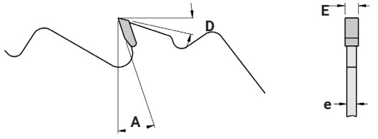 Lame circulaire HW Ø300 Ep.3.2 x 2.2 Z16 Dent.Plate (FZ) + limiteurs Positif d30 TE02 (trio)