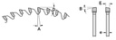Lame circulaire HW Ø170 Ep.2.8 x 1.8 Z24 Dent.B.Alternée (WZ) Positif d20 TE05 (2/6/32)