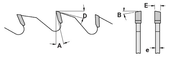 Lame circulaire HW Ø450 Ep.4.0 x 2.8 Z48 Dent.B.Alternée (WZ) Positif d30 