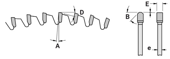 Lame circulaire HW Ø300 Ep.3.4 x 2.6 Z72 Dent.Trap.Plate (FZ/TR) Négatif d30 TE06 (2/11/63)