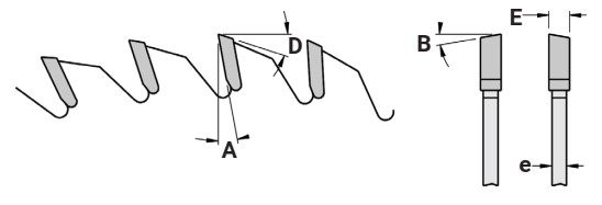 Lame circulaire HW Ø350 Ep.3.2 x 2.2 Z54 Dent.B.Alternée (WZ) Positif d30 TE02 (trio)