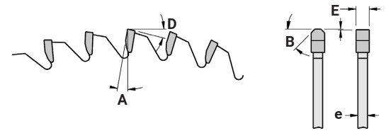 Lame circulaire HW Ø500 Ep.4.6 x 3.6 Z120 Dent.Trap.Plate (FZ/TR) Négatif d30 TE06 (2/11/63)