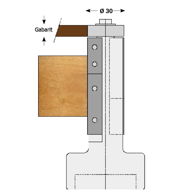 P.O. à calibrer   à plaquettes HW  Ø 30  LU. 80  d M16x2  Z 2 Neutre  Rot. Droite  Rlmt. avec roulement dessus   (Bout d'arbre)