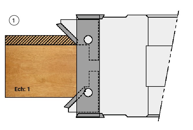 P.O. à calibrer à plaquettes HW + 2 logements pour secteurs Ø120 LU.50 d50 Z4+2+2 Biaise alternée positive/négative Rot.Gauche / Droite