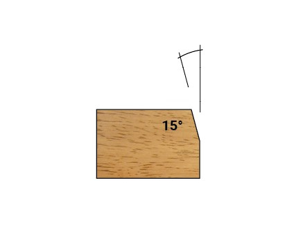 Mèche à affleurer HW Brasé Chanfrein 15° Ø24 LC.14 LU.14 LT.45 Q6 Z2 Rlmt.à l'extrémité Rot.Droite 