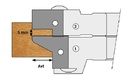 P.O. à contre-profiler à plaquettes HW 1/4 de rond Profil C (R8 - Avt.10) Ø160 d50 Z2 Rot.Droite Tr.Dessous Tenon court