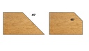 Mèche à profiler   à plaquettes HW   Chanfrein   45°  Ø 54  LC. 21  LU. 21  LT. 75  Q 12  Z 2  Rlmt. à l'extrémité  Rot. Droite 