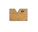 Mèche à graver   à plaquettes HW   Pointe   60°  Ø 26  LC. 23  LU. 23  LT. 61  Q 12  Z 1  Rot. Droite 