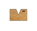 Mèche à graver   à plaquettes HW   Pointe   45°  Ø 21  LC. 25  LU. 25  LT. 61  Q 12  Z 1  Rot. Droite 