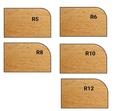 Mèche à profiler HW Brasé 1/4 de rond R5 Ø26 LC.19.5 LU.19.5 LT.75 Q8 Z2 Rlmt.à l'extrémité Rot.Droite 