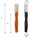 Mèche à percer HW brasé Borgne Ø16 LU.43 LT.70 Q10 Méplat Z2 Rot.Gauche 
