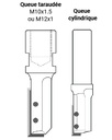 Mèche à défoncer à plaquettes HW + TiN Finition Ø18 LC.30 LU.30 LT.65 QM12x1.0 (ELU) Z1 Coupe neutre Rot.Droite