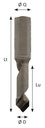 Mèche à percer Diamant Débouchant Ø10 LU.28 LT.57.5 Q10 Méplat Z1 Rot.Gauche 
