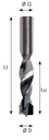 Mèche à percer Diamant Borgne Ø6 LU.28 LT.57.5 Q10 Méplat Z2 Rot.Droite 