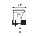 Fraisoir amovible HW Brasé Fond plat d6 Ø16 LT.20 Z2+2 Rot.Gauche 