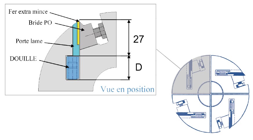 Support pour fers extra-mince (BARKE) Long.710 