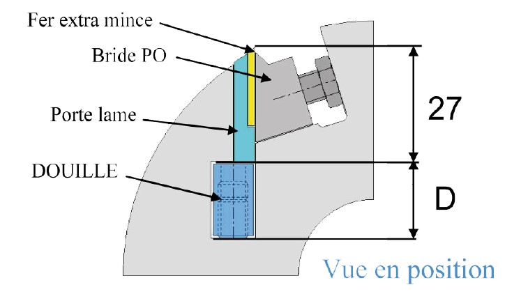Douille de réglage pour fers extra-mince (BARKE) Ø9 Long.15 GRIGGIO