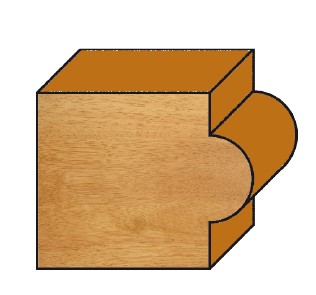 Mèche à profiler   HW Brasé   1/2 rond   R5  Ø 21  LC. 18  LU. 18  LT. 48  Q 8  Z 2  Rot. Droite 