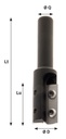 Mèche à défoncer à plaquettes HW Finition Ø26 LC.30 LU.30 LT.80 Q12 Z2 Coupe neutre Rot.Droite