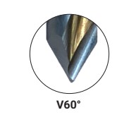 Mèche à percer HWM Débouchant Ø5 LU.22 LT.57.5 Q10 Méplat Z2 Rot.Gauche Pointe 60°