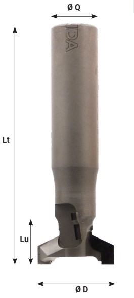Mèche à profiler   Diamant   Profilé Alu   Trapèze (LMC Y15)  Ø 26.5  LC. 17  LU. 17  LT. 80  Q 16  Z 2   Biaise négative  Rot. Droite 