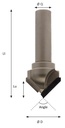 Mèche à graver Diamant Pointe 90° Ø45 LC.22.5 LU.22.5 LT.85 Q20 Z2 Neutre Rot.Droite 