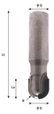 Mèche à profiler Diamant Hémisphérique R4 Ø8 LC.8 LU.8 LT.60 Q12 Z2 Neutre Rot.Droite 