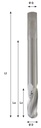 Mèche à profiler HWM Hémisphérique R10 Ø20 LC.40 LU.150 LT.200 Q20 Z3 Hél. Positive Rot.Droite GPH