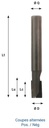 Mèche à défoncer Diamant ( H=3.5) Finition Ø8 LC.15 LU.24 LT.70 Q8 Z2 Coupe biaise alternée Pos./Nég. Rot.Droite - Corps HWM ALTERCUT