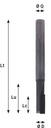 Mèche à défoncer Diamant ( H=3.5) Finition Ø12 LC.20 LU.28 LT.75 Q12 Z1 Coupe neutre Rot.Droite - Corps HWM