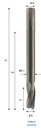 Mèche à défoncer HWM Finition Grande profondeur Ø16 LC.40 LU.130 LT.180 Q16 Z3 Hél. Positive Rot.Droite