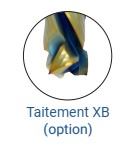 Mèche à défoncer HWM+XB Finition Ø16 LC.52 LU.52 LT.100 Q16 Z3+3 Hél. Positive/Négative (LP=9) Rot.Droite