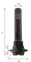 Mèche à profiler à plaquettes HW 1/4 de rond R3 Ø40 LC.3 LU.3 LT.100 Q16 Z2 Neutre Rot.Droite Travail dessus / dessous