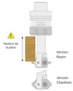 Mèche à profiler à plaquettes HW 1/4 de rond R3 Ø40 LC.3 LU.3 LT.100 Q16 Z2 Neutre Rot.Droite Travail dessus / dessous