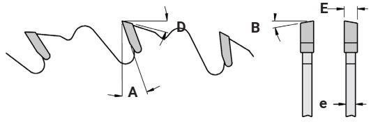 Lame circulaire HW Ø600 Ep.5.2 x 3.6 Z48 Dent.B.Alternée (WZ) + limiteurs Positif d30 TE02 (trio)