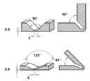 Mèche à profiler   HW Brasé   Folding   135° + Plat 2mm  Ø 18  LC. 3.3  LU. 3.3  LT. 60  Q 8  Z 0  Rot. Droite ALUCOBOND