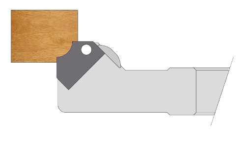 P.O. à profiler à plaquettes HW 1/4 de rond R6-8-10 (pack) Ø160 d50 Z2 Biaise négative Rot.Droite Tr.Dessous