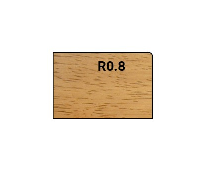 Mèche à affleurer à plaquettes HW 1/4 de rond + Chanfrein 45° R0.8 Ø26 LC.10 LU.10 LT.59 Q8 Z2 Rlmt.à l'extrémité Rot.Droite 