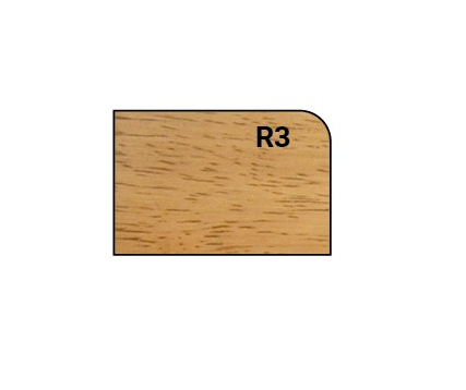 Mèche à affleurer à plaquettes HW 1/4 de rond + Chanfrein 45° R3 Ø26 LC.10 LU.10 LT.59 Q8 Z2 Rlmt.à l'extrémité Rot.Droite 