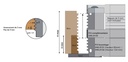 P.O. à profiler   + complémentaire hauteur variable   à plaquettes HW   Bouvetage   Dents de scie Pas=5mm  Ø 131  LU. 80  d 50  Z 2 Rot. Droite