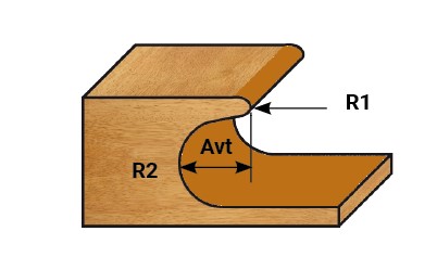 Mèche à profiler   HW Brasé   Prise de doigt   R2.4 - R4.75  Ø 19  LC. 16  LU. 16  LT. 51  Q 8  Z 2   Neutre  Rot. Droite 