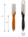 Mèche à percer HW brasé Débouchant Ø4 LU.27 LT.57.5 Q10 Méplat Z2 Rot.Droite 