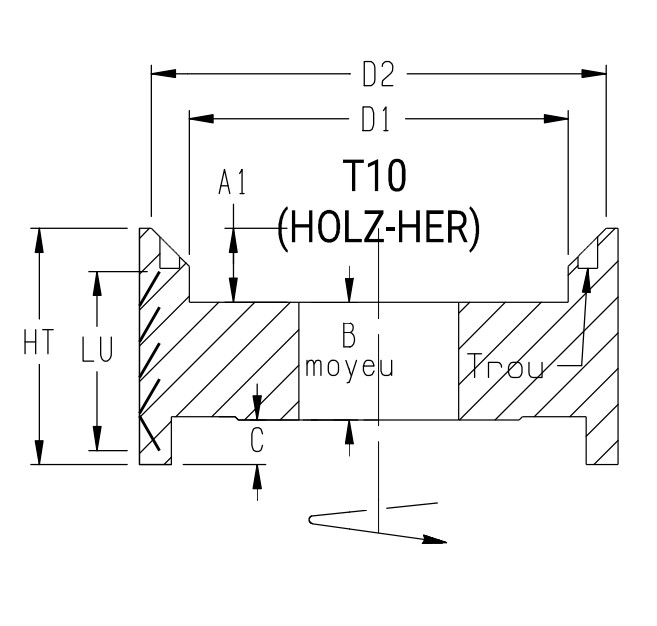 Calibreur diamant fractionné Ø70 (T10) LU.64 HT.Moy.41.5 d30+Cl. Z3+3 (Z24) ( H=4.5) Rot.Droite 