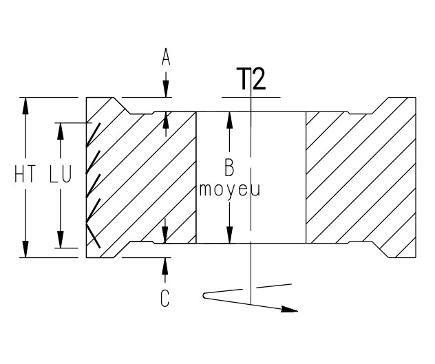Calibreur à plaquettes diamant Ø80 (T2) LU.65 HT.Moy.63 d25+Cl. Z2+2 (Z18) Rot.Gauche 