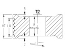 Calibreur diamant fractionné Ø100 (T2) LU.48 HT.Moy.25 d30+Cl. Z3+3 (Z18) ( H=4.5) Rot.Droite 