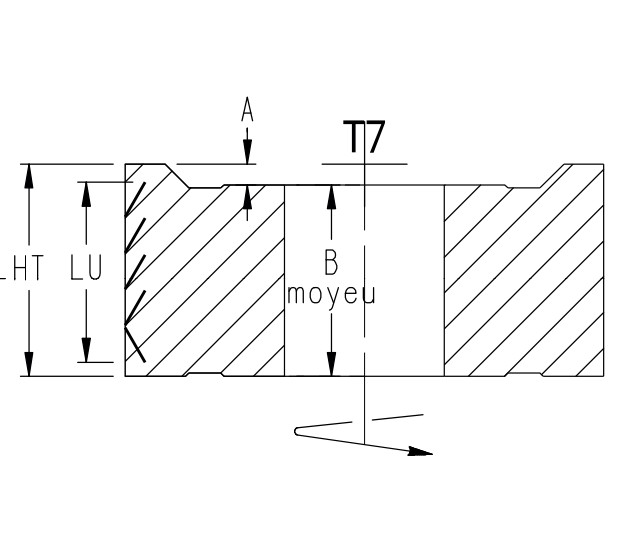 Calibreur diamant fractionné Ø100 (T7) LU.48 HT.Moy.40.6 d30+Cl. Z3+3 (Z18) ( H=4.5) Rot.Droite 