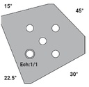 Jeu de 2 lames Rotoprofil   HSS   Chanfrein 15°-22.5°-30°-45° 